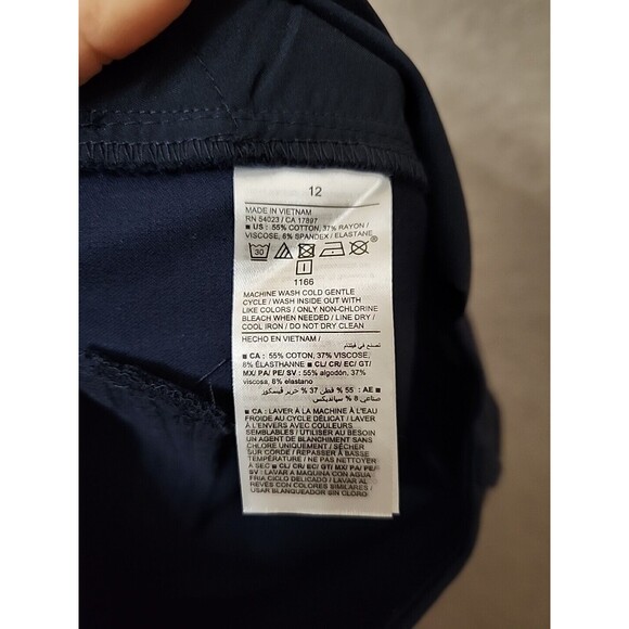 Old Navy High Rise Pixie Straight Ankle Pants Womens 12 Navy Blue Stretch NEW - Picture 10 of 11